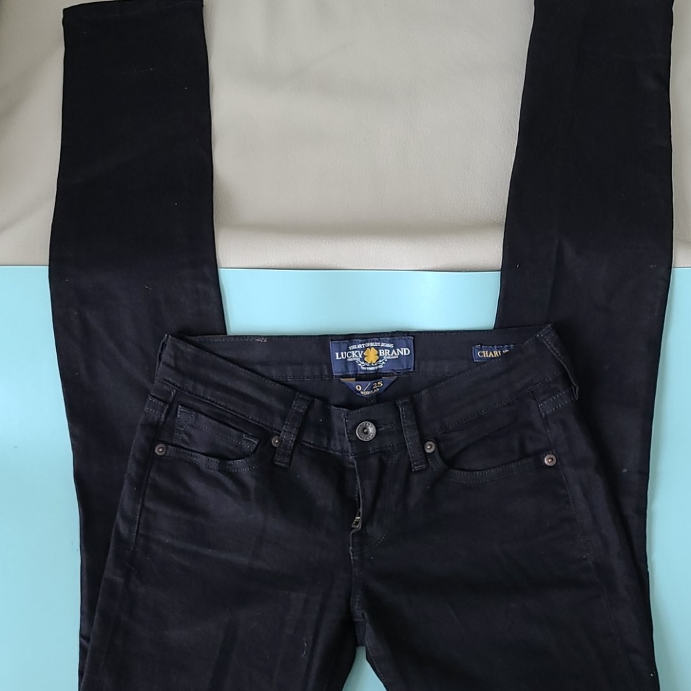 Lucky Brand Black Charlie Skinny Jeans size 25